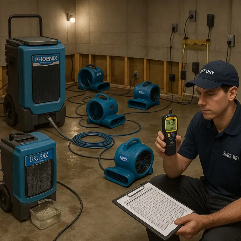 Structural Drying and Dehumidification process in Mantachie, MS